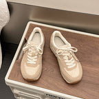 Damen sportliche Sneaker mit kuscheligem Fellkragen und rutschfester Gummisohle R&B