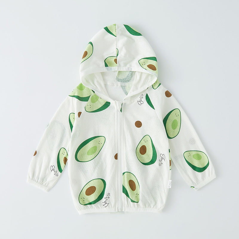 Unisex nan leichte atmungsaktive Kapuzen-Zip-Jacke aus Musselin für Babys mit Hasenmotiv R&B