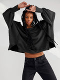 Damen Oversized Sweatshirt im entspannten Stil mit auffälligen Puffärmeln