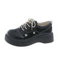 Damen modische Plateau-Sneaker mit glänzender Oberfläche und dekorativen Schnürdetails R&B