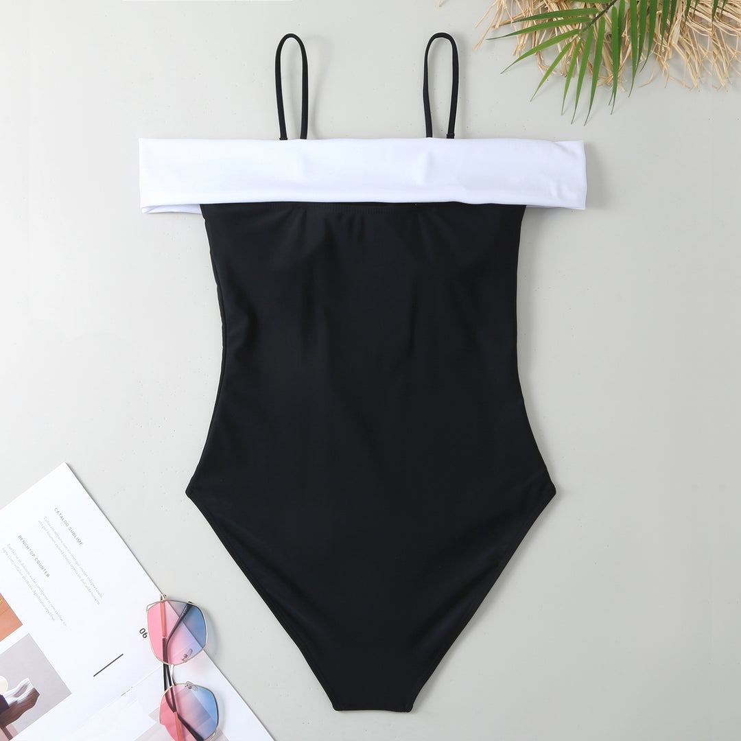 Damen Einteiler Badeanzug mit elegantem Wickel-Design und hohem Beinausschnitt R&B