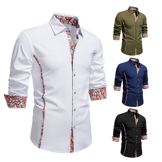 Herren Elegantes Hemd mit kreativem Floral-Muster und modernen Akzenten R&B