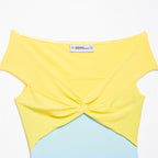 Damen Off-Shoulder Oberteil mit Knoten-Detail und Farbverlauf R&B