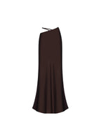 Damen Elegantes Maxikleid mit schulterfreiem Design und seidigem Finish R&B