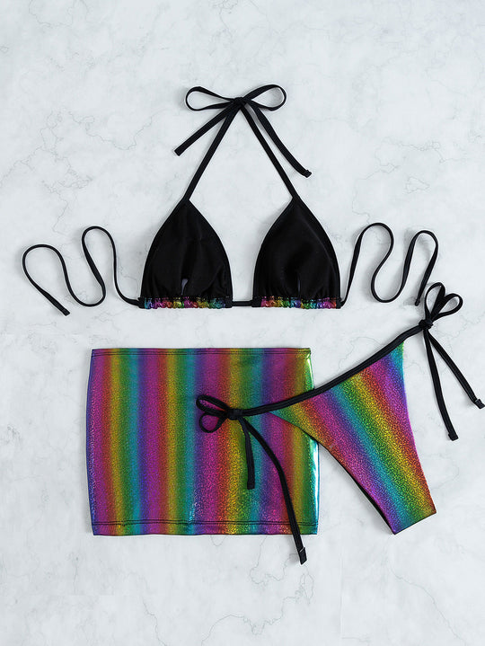 Damen Triangel-Bikini mit trendigem Wickelrock R&B