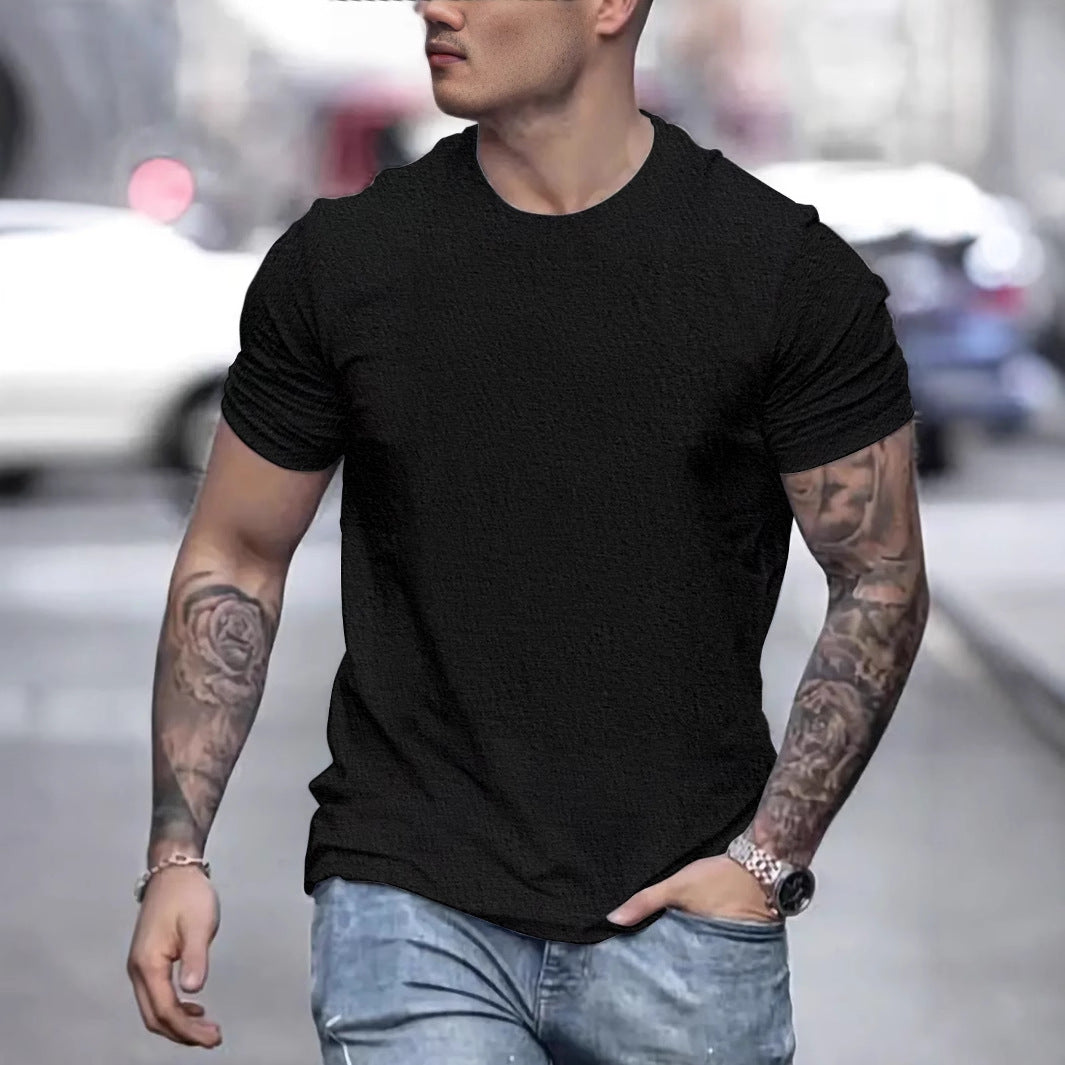 Herren lässiges T-Shirt mit strukturierter Oberfläche und bequemem Schnitt