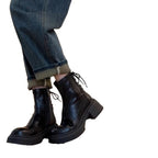 Damen Stiefeletten mit komfortablem Plateau und modischem Schnürdesign R&B