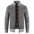 Herren Steppjacke mit modernem Strickärmeln und hohem Kragen R&B