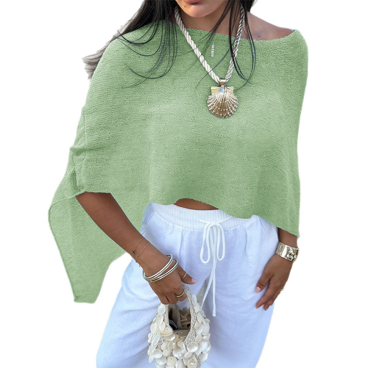 Damen Ethno-Badeset mit Fransen und asymmetrischem Design R&B