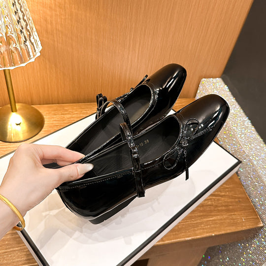Damen Ballerinas mit schimmerndem Obermaterial und verspieltem Schleifendetail R&B