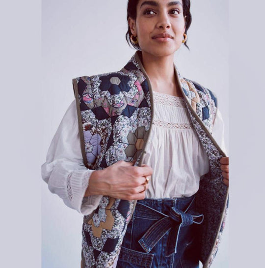 Damen Patchwork-Weste R&B