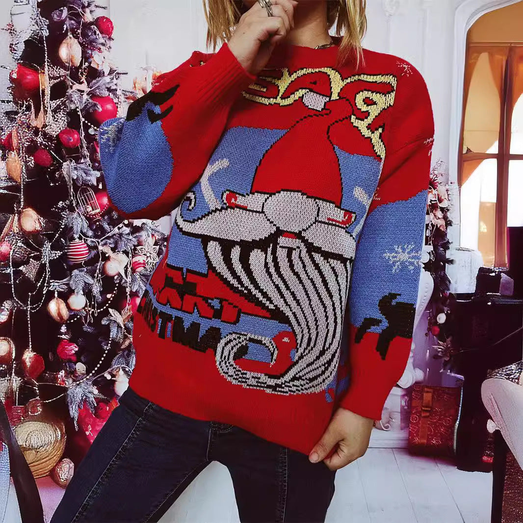Damen Weihnachts-Pullover mit festlichem Rentier-Motiv und kreativen Designs R&B