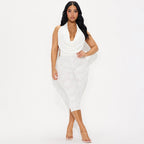 Damen Figurbetonender Body mit tiefem Ausschnitt R&B