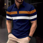 Herren Polohemd mit modernem Farbblockdesign und atmungsaktiven Materialien