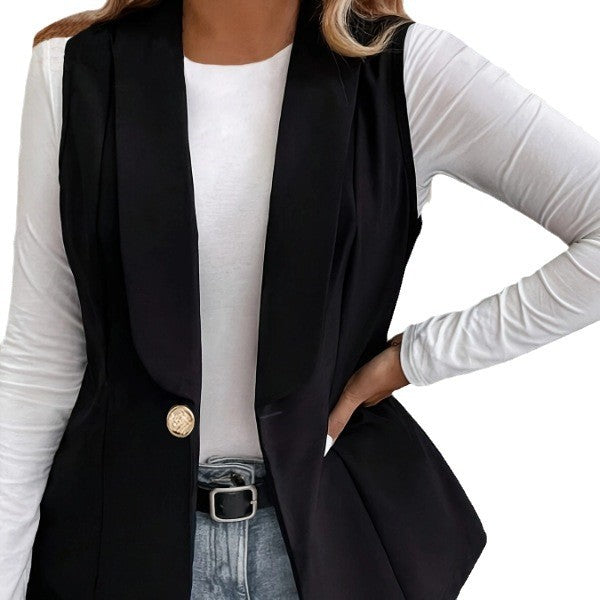 Damen Elegante Blazerjacke mit tailliertem Schnitt und dekorativem Knopf R&B