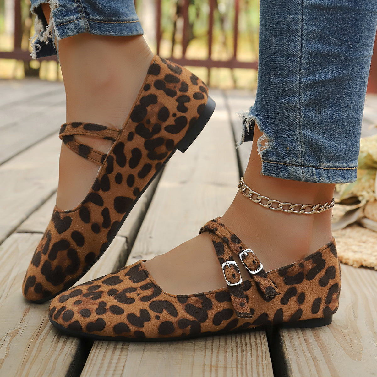 Damen Ballerinas mit Knotenriemen und weichem Obermaterial R&B