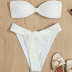 Damen Bandeau-Bikini mit eleganten Rüschendetails R&B