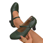 Damen elegante Mary Jane Pumps mit schicker Schnalle und komfortablem Absatz R&B
