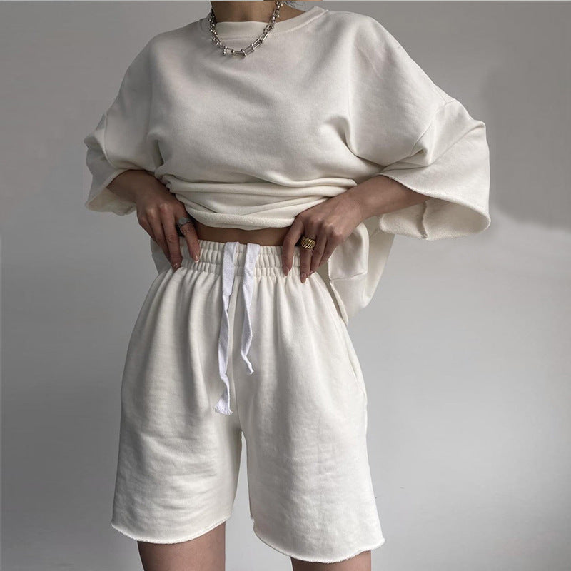 Damen Bequemes Loungewear-Set aus hochwertigem Sweatstoff mit lockerem Schnitt R&B