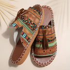Damen Modische Clogs mit folkloristischem Muster