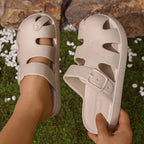 Damen Komfortable Clogs mit verstellbarem Riemen und ventilierter Struktur R&B