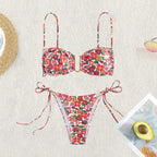 Damen Blütenmuster-Bikini mit verstellbaren Trägern R&B