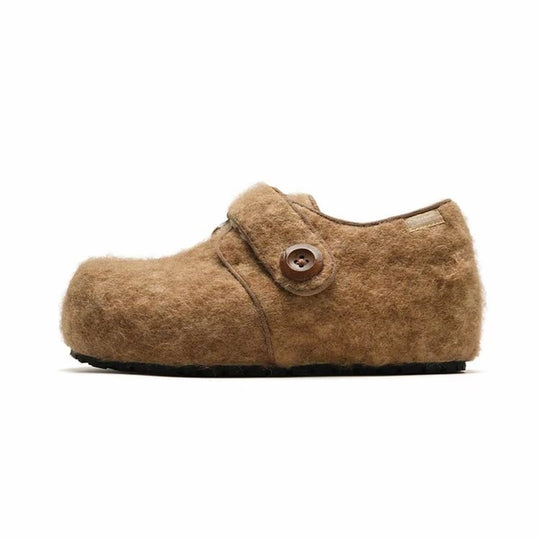 Damen Bequeme Lederschuhe mit modischer Knopfdetail R&B