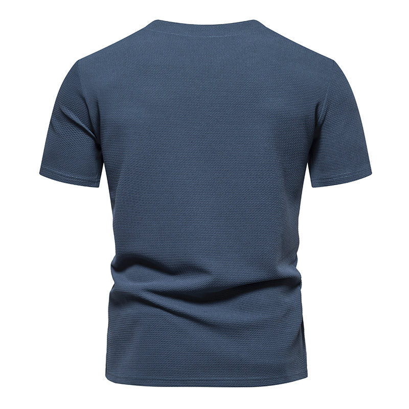 Herren Kurzarm T-Shirt mit modernem V-Ausschnitt und atmungsaktiver Struktur