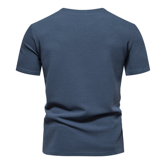 Herren Kurzarm T-Shirt mit modernem V-Ausschnitt und atmungsaktiver Struktur R&B