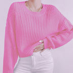 Damen Grobstrickpullover mit lässigem Schnitt und überschnittenen Schultern