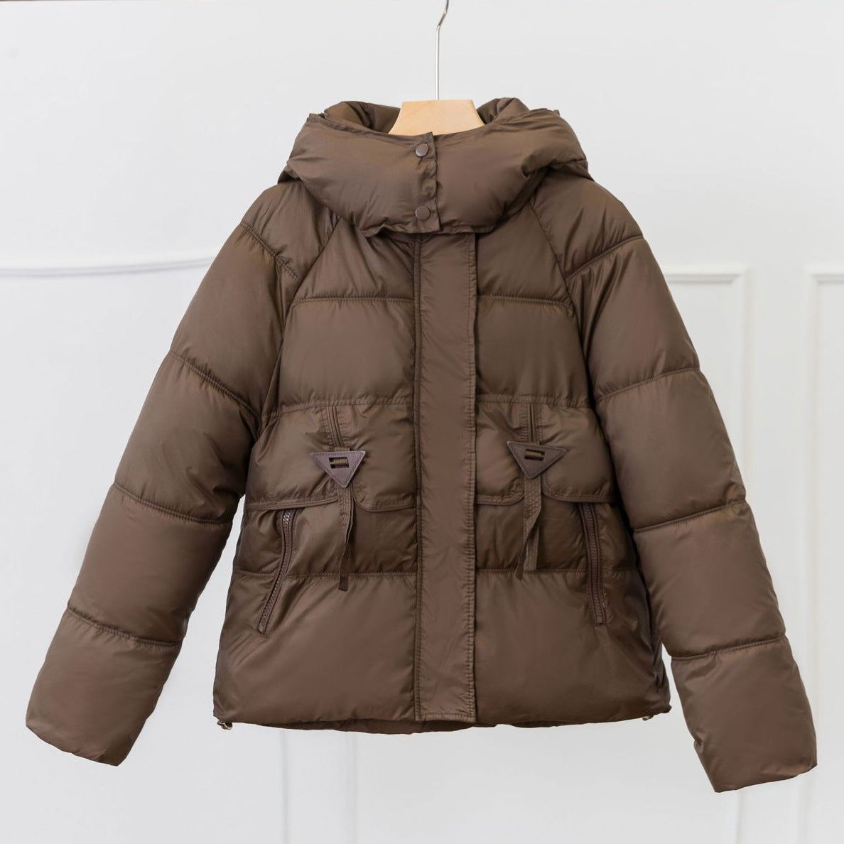 Damen Ultraleichte Pufferjacke mit verstellbarem Kapuzenkragen und praktischen Reißverschlusstaschen R&B