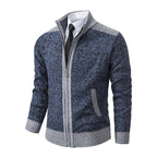 Herren modische Strickjacke mit hohem Kragen und Reißverschluss R&B