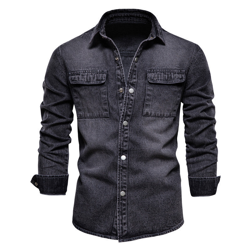 Herren Denim Hemd mit doppelten Brusttaschen und lässigem Schnitt