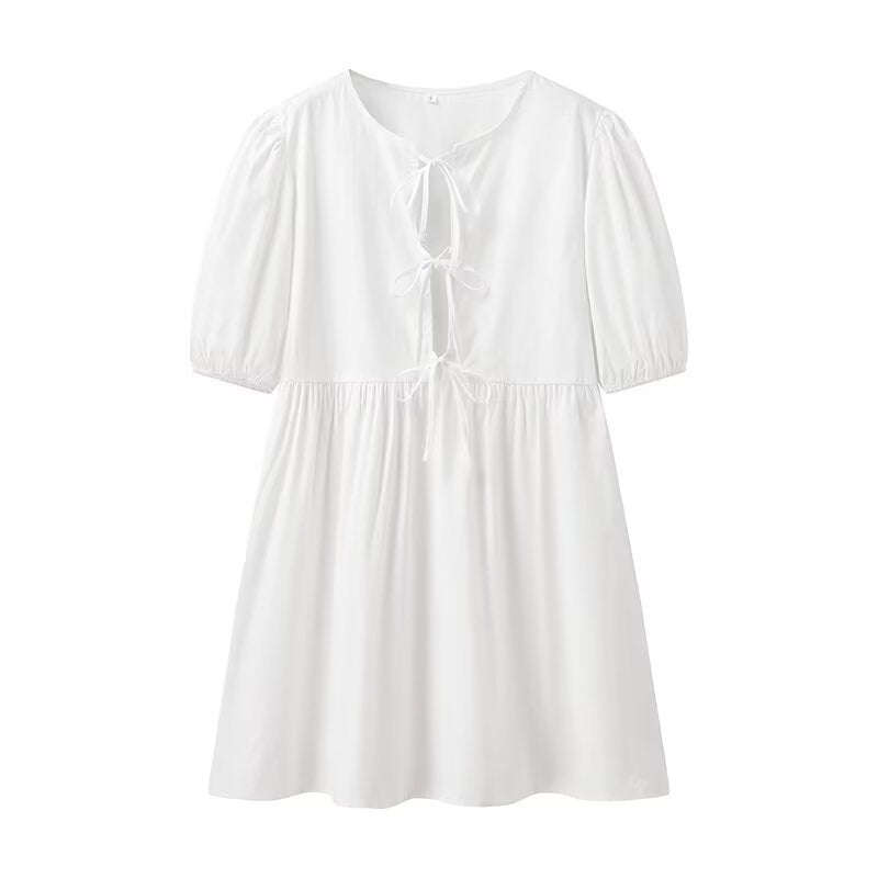 Damen Sommerkleid mit lässigem Leopardenmuster und voluminösen Ärmeln R&B