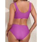 Damen Bikini-Set mit hohem Bund und floralem Muster R&B