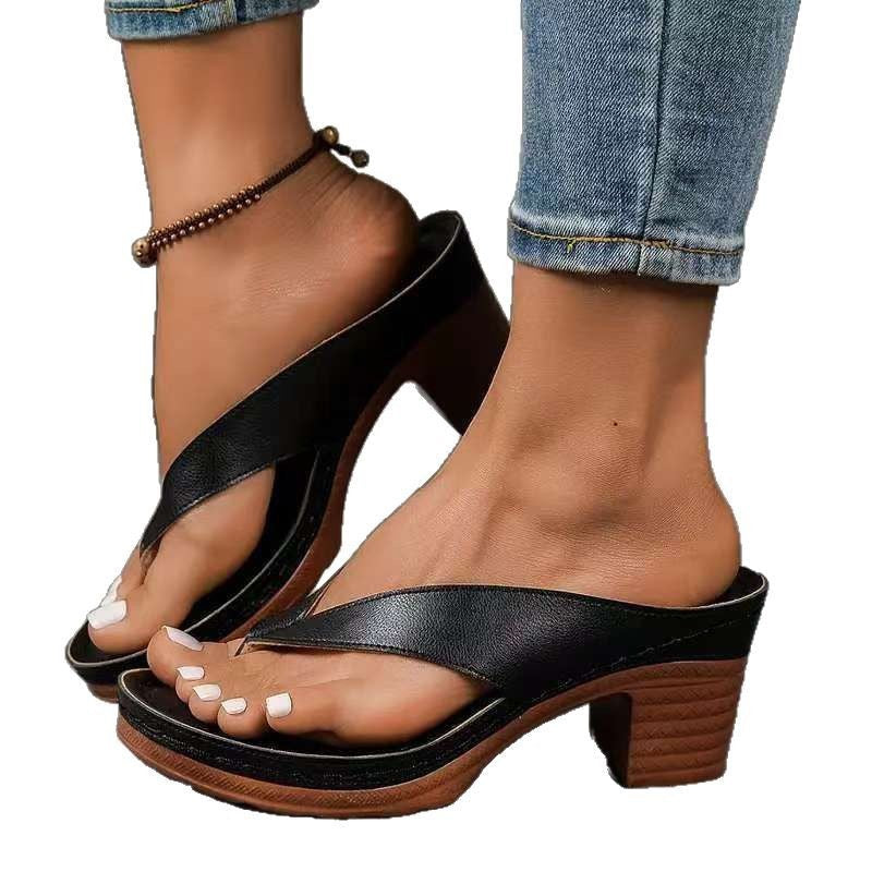 Damen Bequeme Zehentrenner-Sandalen mit anatomischem Fußbett und rutschfester Sohle R&B