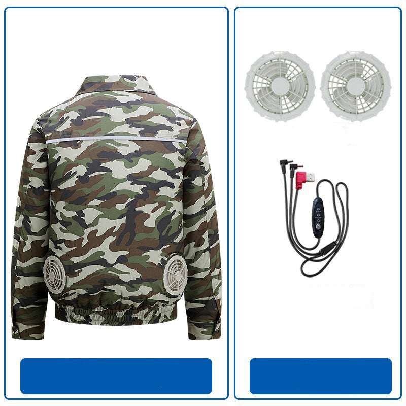Herren nan atmungsaktive Kühljacke mit integrierten USB-Lüftern R&B