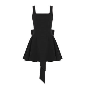 Damen kurzer, eleganter Rock mit asymmetrischem Saum und praktischen Bindeband-Details R&B