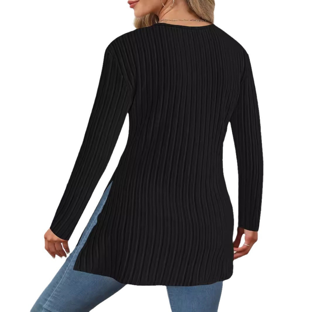 Damen Wickeloberteil mit strukturiertem Rippendesign und modernem Schnitt R&B
