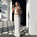 Damen elegantes und luftiges Zweiteiler-Outfit R&B