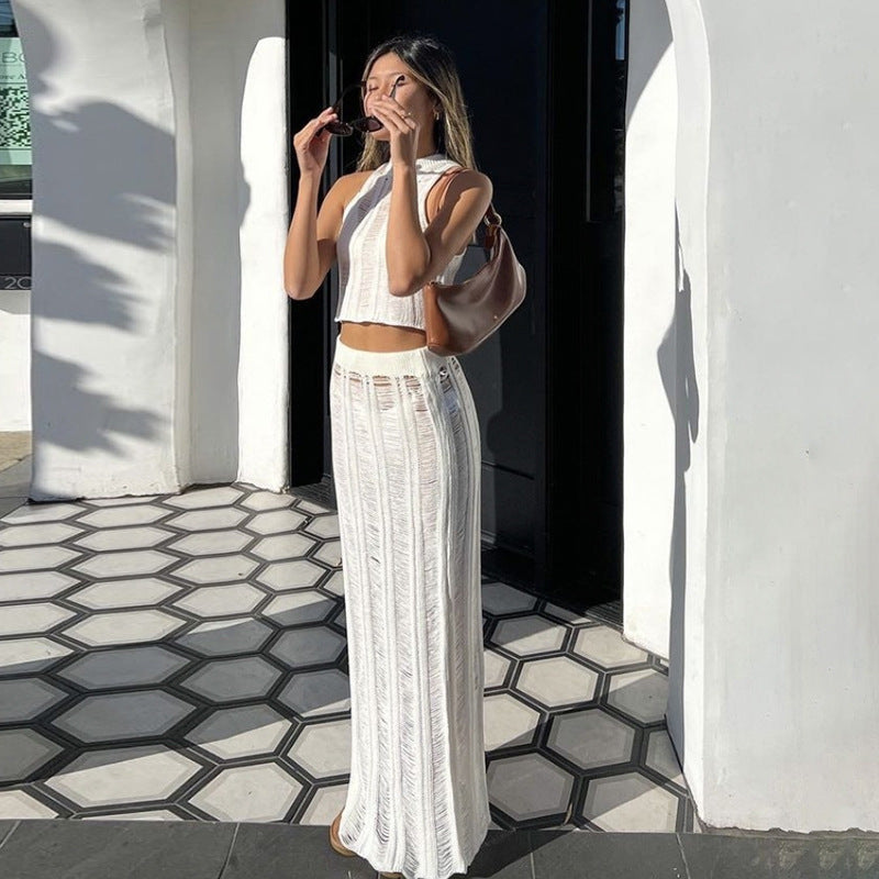 Damen elegantes und luftiges Zweiteiler-Outfit R&B