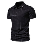 Herren Poloshirt mit modernem grafischen Druck und atmungsaktiver Funktion