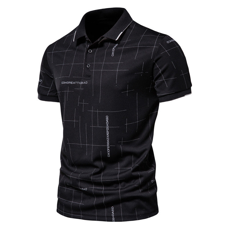 Herren Poloshirt mit modernem grafischen Druck und atmungsaktiver Funktion