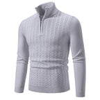 Herren eleganter Strickpullover mit hochabschließendem Reißverschluss R&B