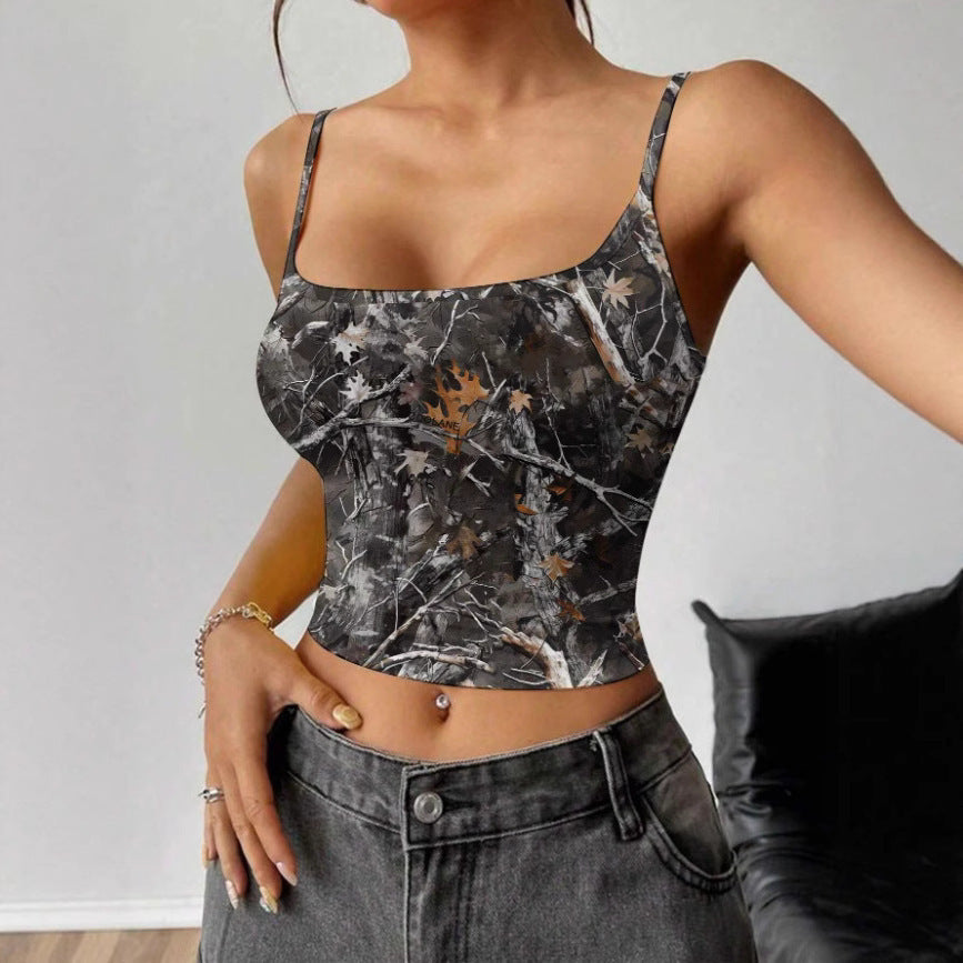 Damen ärmelloses Top im Camouflage-Design R&B