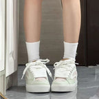 Damen Modische Sneaker mit floralem Design und dicker Sohle R&B