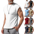 Herren nan athletisches abgeschnittenes Tanktop mit breiten Armöffnungen und Rundhalsausschnitt R&B