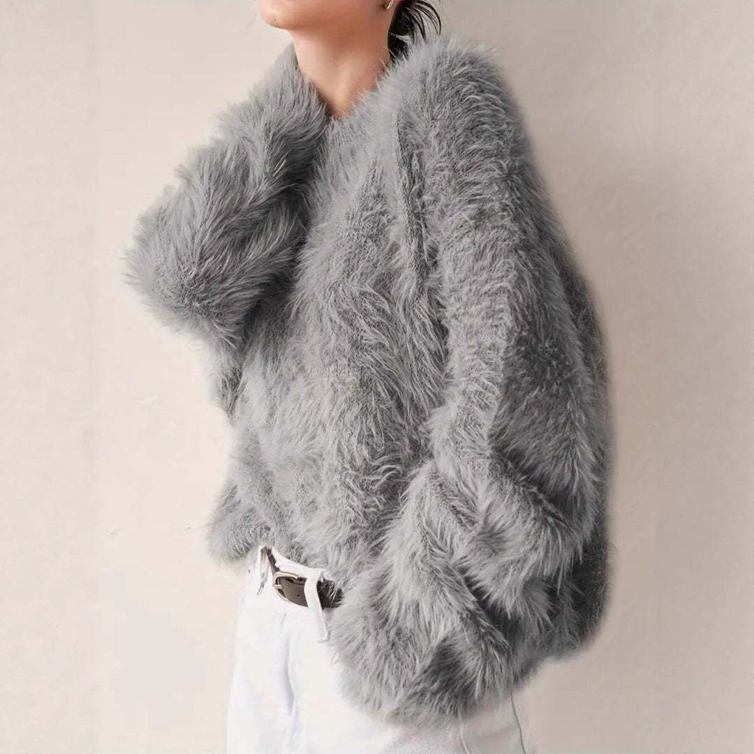 Damen Flauschiger Pullover mit weichem Material und modischem Design R&B