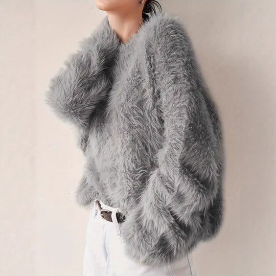 Damen Flauschiger Pullover mit weichem Material und modischem Design R&B