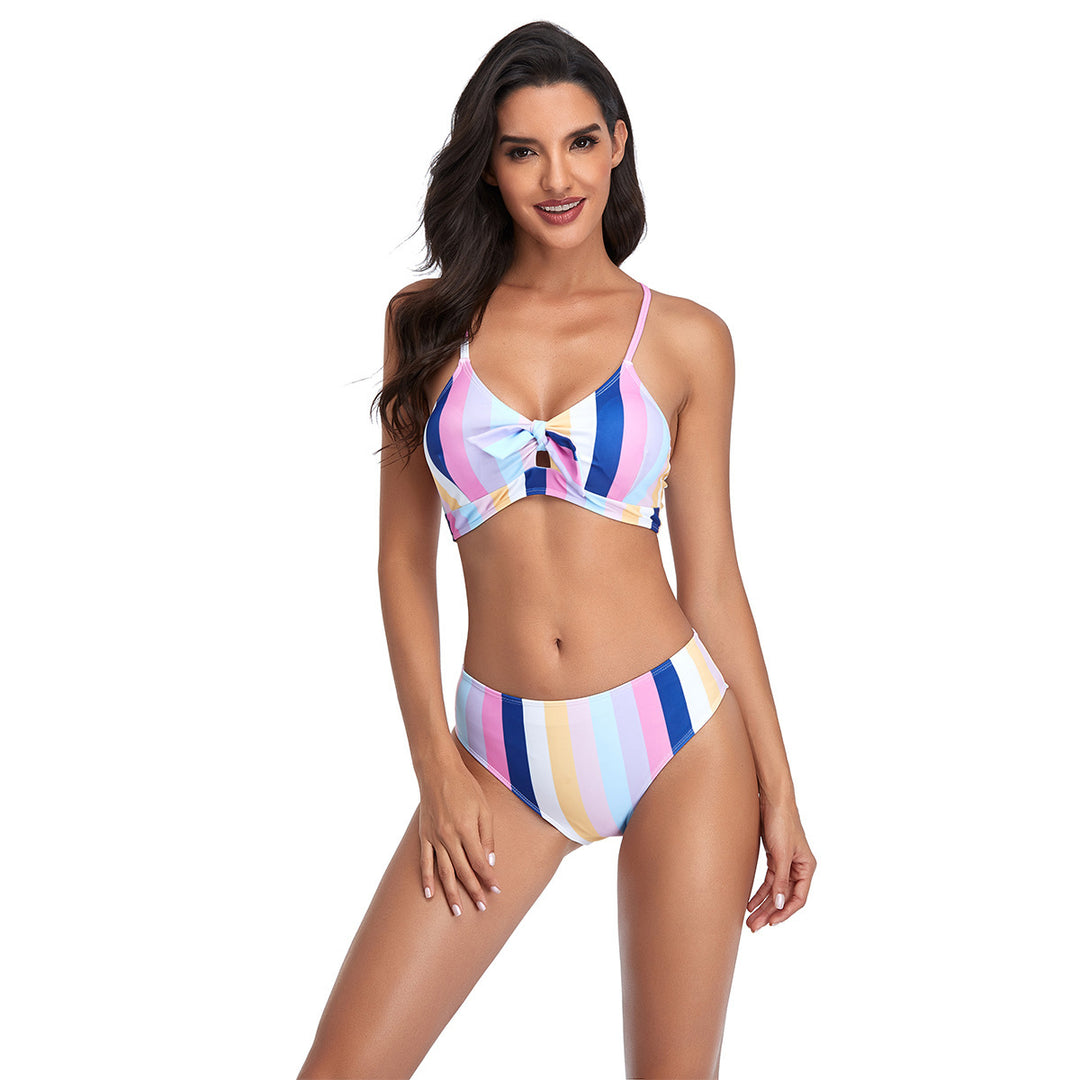 Damen Triangel-Bikini-Set mit verspieltem Knotendesign R&B